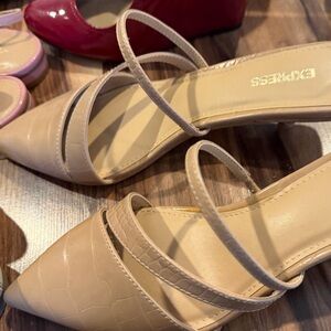 Express Nude Strappy Heels